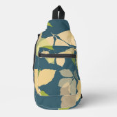 Moderne herfstbladeren met turquoise achtergrond sling bag (Voorkant)