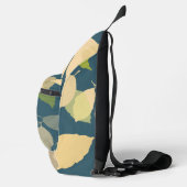 Moderne herfstbladeren met turquoise achtergrond sling bag (Rechts)