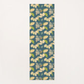 Moderne herfstbladeren met turquoise achtergrond yogamat (Voorkant)