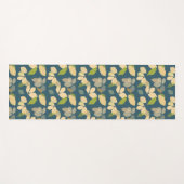 Moderne herfstbladeren met turquoise achtergrond yogamat (Voorkant (horizontaal))