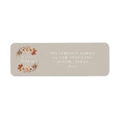 Moderne herfstbladeren Thanksgiving adres Etiket (Voorkant)