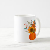 Moderne herfstbloemen in pompoen koffiemok (Voorkant rechts)