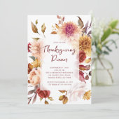 Moderne herfstbomen Thanksgiving uitnodiging (Staand voorkant)