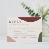 Moderne herfstbruiloft RSVP met maaltijdselectie (Staand voorkant)