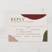 Moderne herfstbruiloft RSVP met maaltijdselectie (Voorkant / Achterkant)