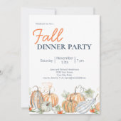 Moderne herfstpompoen dinerfeest uitnodiging (Voorkant)