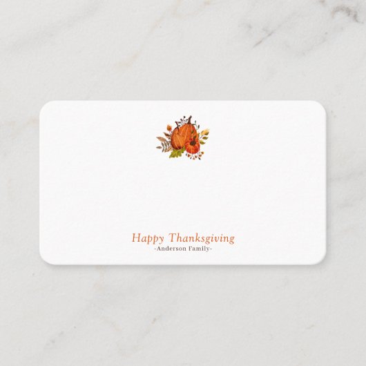 Moderne herfstpompoenen Pattern Thanksgiving Plaatskaartje (Voorkant)