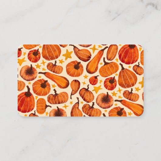 Moderne herfstpompoenen Pattern Thanksgiving Plaatskaartje (Achterkant)