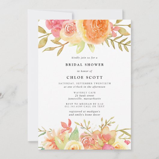 Moderne herfstvozen bruidsfeest kaart (Voorkant)