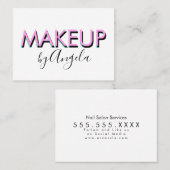 Moderne herhaal Makeup Salon Nails Eyelashes Visitekaartje (Voorkant / Achterkant)