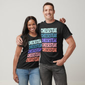 Moderne Herhaalde Tekst Cheesesteak T-shirt (Unisex)