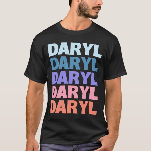 Moderne, herhaalde tekst Daryl T-shirt (Voorkant)