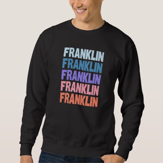 Moderne herhaalde tekst Franklin Trui (Voorkant)