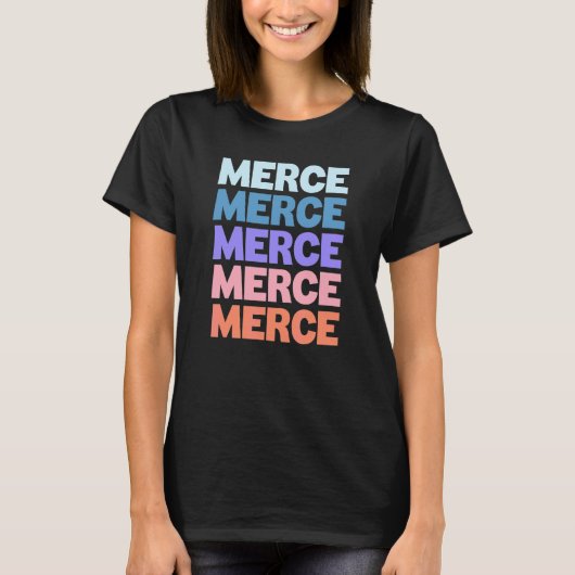 Moderne Herhaalde Tekst Koopwaar T-shirt (Voorkant)