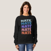 Moderne herhaalde tekst Nate Trui (Voorkant volledig)