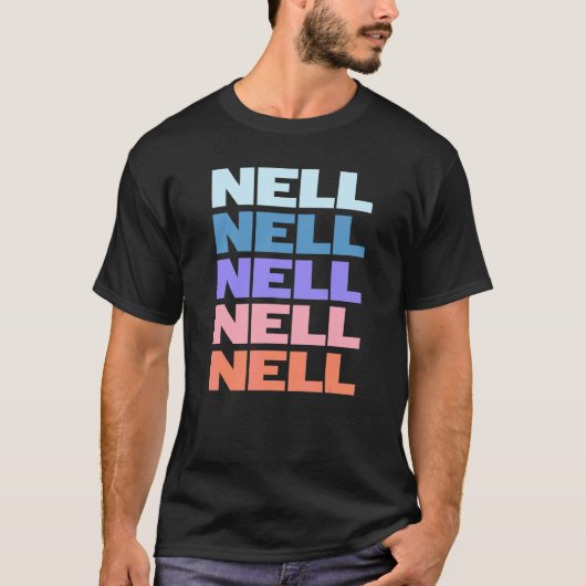 Moderne Herhaalde Tekst Nell T-shirt (Voorkant)