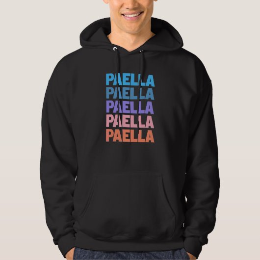 Moderne Herhaalde Tekst Paella Spanje Hoodie (Voorkant)