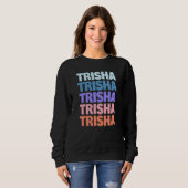 Moderne herhaalde tekst Trisha Trui (Voorkant volledig)