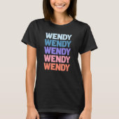 Moderne herhaalde tekst Wendy T-shirt (Voorkant)