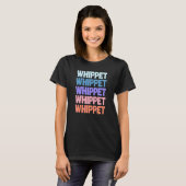 Moderne Herhaalde Tekst Whippet T-shirt (Voorkant volledig)