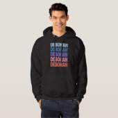 Moderne herhaalde tekstdeborah hoodie (Voorkant volledig)