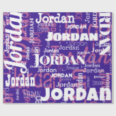 Moderne Herhalende Naam Paarse Roze Wit Cadeaupapier (Vlak)