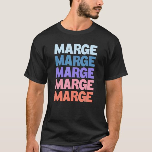 Moderne herhalende tekstmarkering t-shirt (Voorkant)
