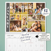 Moderne herhaling van 12 foto-Collage aangepaste k Kalender