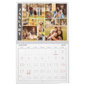 Moderne herhaling van 12 foto-Collage aangepaste k Kalender (Jan 2027)