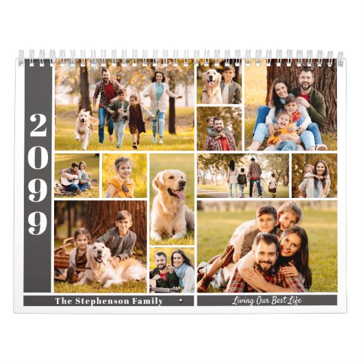 Moderne herhaling van 12 foto-Collage aangepaste k Kalender (Hoes)