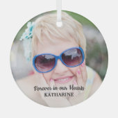 Moderne herinnering Eenvoudige herinnering Foto Gl Glas Ornament (Voorkant)