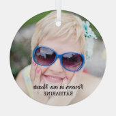 Moderne herinnering Eenvoudige herinnering Foto Gl Glas Ornament (Achterkant)