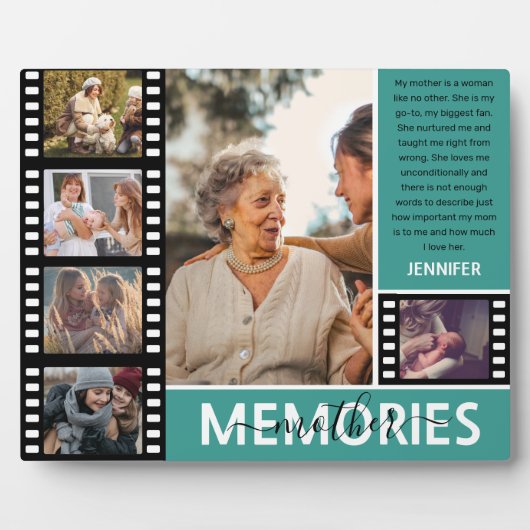 Moderne herinneringen Foto Collage & Message Mam Fotoplaat (Voorkant)