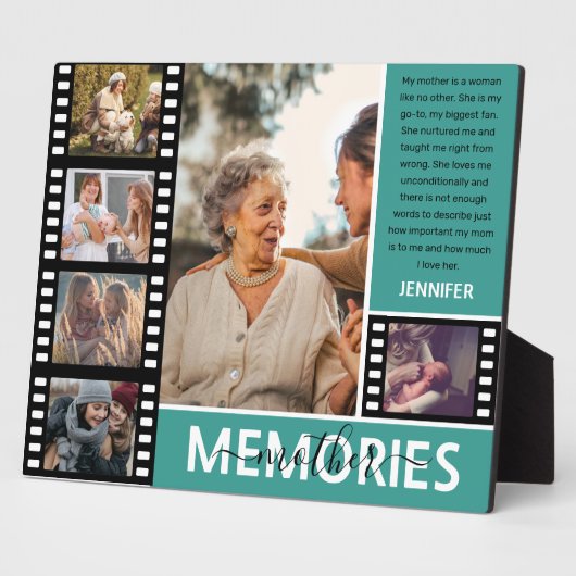 Moderne herinneringen Foto Collage & Message Mam Fotoplaat (Zijkant)