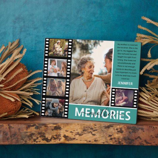 Moderne herinneringen Foto Collage & Message Mam Fotoplaat (Zijkant)