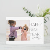 Moderne Herinneringen Nieuwjaar Fotokaart Feestdagenkaart (Staand voorkant)