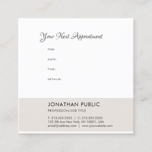 Moderne herinneringen voor benoeming van leden Bel Afsprakenkaartje (Voorkant)