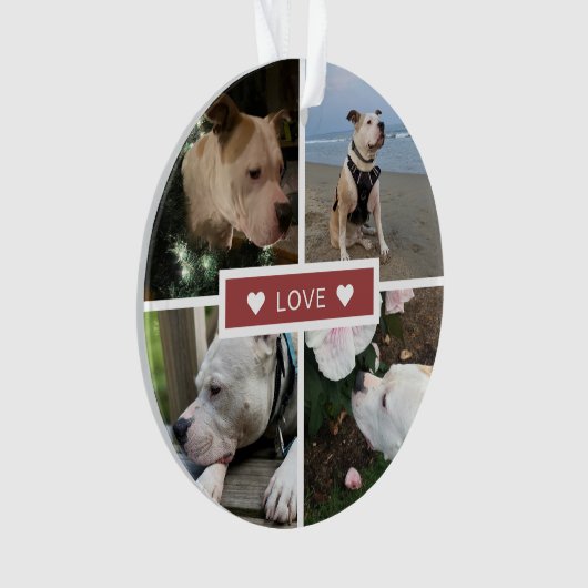 Moderne Herinneringscollage met huisdierfoto's Ornament (voorkant)