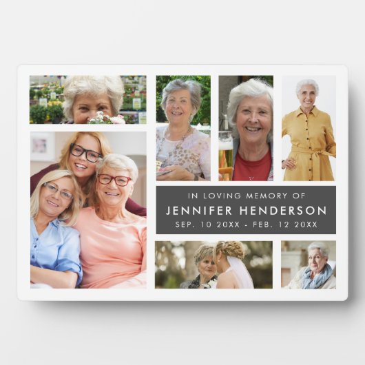 Moderne Herinneringsfotocollage Fotoplaat (voorkant)