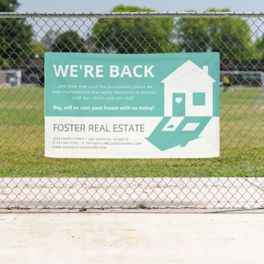 Moderne heropening van onroerend goed spandoek (Insitu)