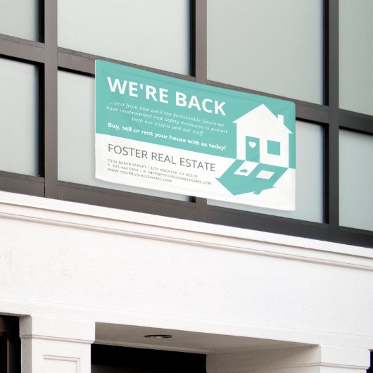 Moderne heropening van onroerend goed spandoek (Buitenkant Gebouw)