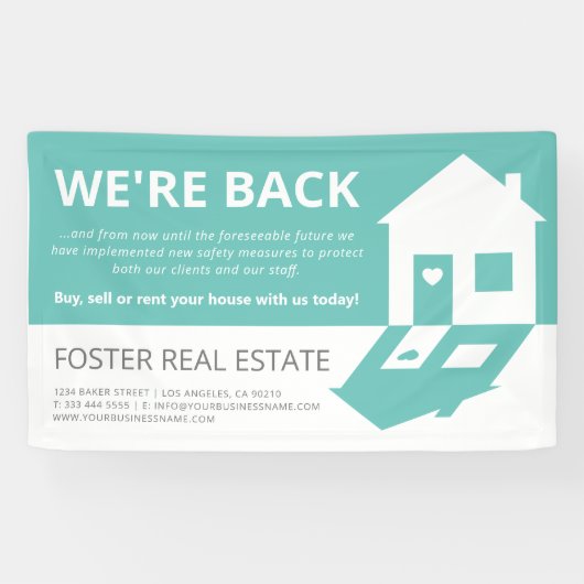 Moderne heropening van onroerend goed spandoek (Horizontaal)