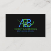 Moderne hersizable Swoosh Monogram Visitekaartje (Voorkant)
