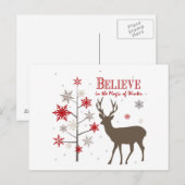 moderne  herten en sneeuwvlokken briefkaart (Voorkant / Achterkant)