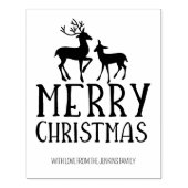 Moderne Herten Vrolijk Kerstfeest, Familie Groot Rubberstempel (Afrduk)