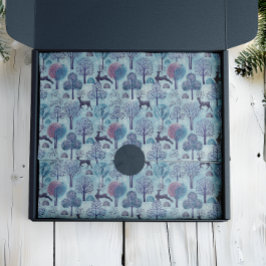 Moderne hertenbos blauw en paars vakantie tissuepapier
