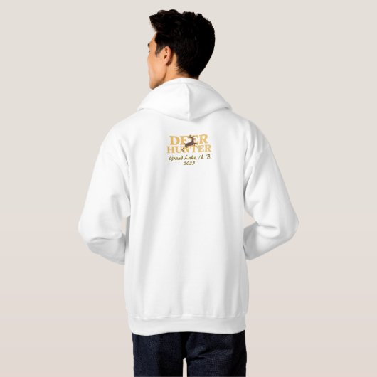 Moderne hertenjacht hoodie personaliseren (Achterkant volledig)