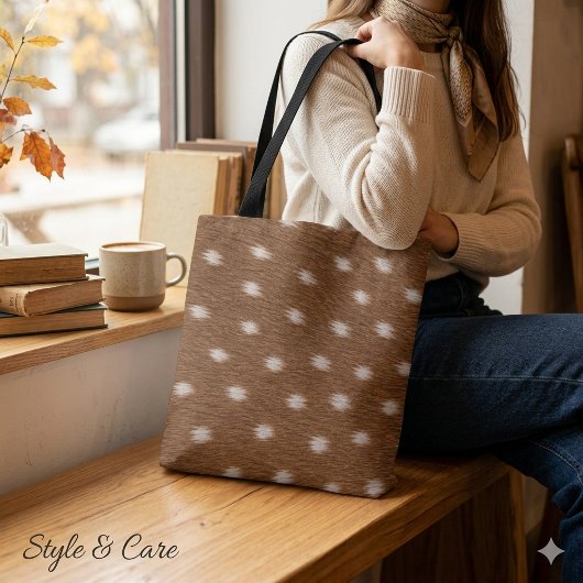 Moderne hertenleren textuurontwerp stijlvol medium tote bag