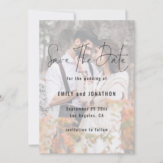 Moderne het Berichten van de Band QR van de Fotobe Save The Date (Voorkant)