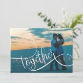 Moderne het Berichten van de Foto van het Manuscri Save The Date (Staand voorkant)